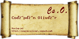 Csépán Olivér névjegykártya