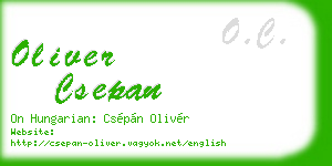 oliver csepan business card